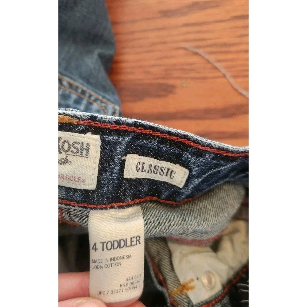 Oshkosh‎ B'Gosh Baby Boys Blue Denim Jeans Classic Fit Size 4T Adjustable